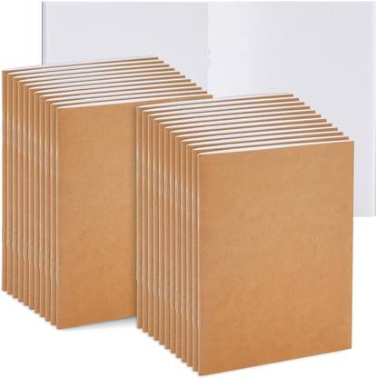 INNAXA 24 Pack Blank Journals Bulk, Kraft Paper Stapled Notebooks, A6 Notebook Blank 64 Pages