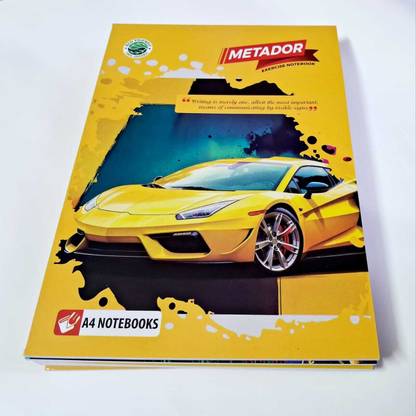 Gaurik Creations 4 Register,96 page, Colourfull Register cover, Pen Pencil Eraser Shapner A4 Notebook Ruled 96 Pages