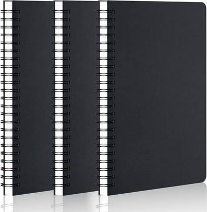 TWONE A5 Ruled Black Notebook A5 Notebook Ruled 120 Pages