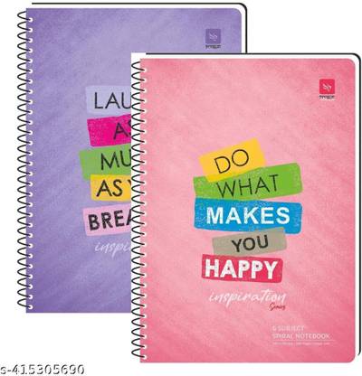 Pragya Subject Notebook | 6 Subject Spiral Notebook A4 Notebook Pages Ruled 300 Pages
