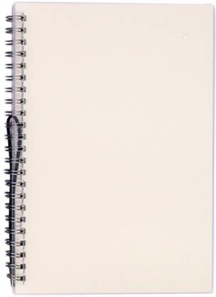 Vintager Blank Notebook Spiral 80 Pages - A5 Unlined Notebook with Clear Hardcover A5 Diary Blank pages 80 Pages