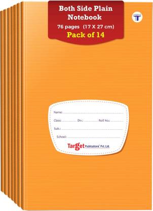 Target Publications Both Side Blank Notebooks for Kids, School & Office | 17 x 27 cm | Pack of 14 Regular Notebook Both Sides Blank 1064 Pages