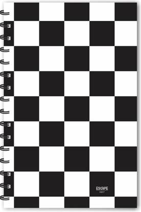 ESCAPER Black Big Checks Chess Pattern (Ruled - A5 Size) Designer Diary | Regular Diary | Spiral Diary | Wiro Diary | Corporate Diary | Executive Diary | Engineering Diary | Degisner Notebooks | Notepads A5 Diary Ruled 140 Pages