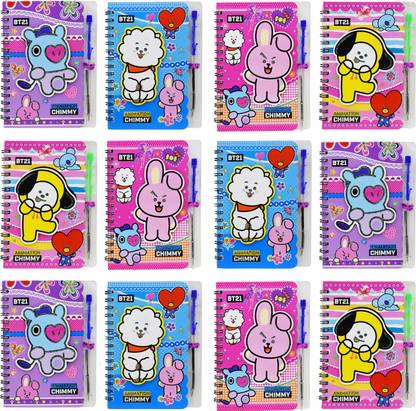 Asera BTS Theme Spiral Diary Pocket-size Diary Rules 34 Pages