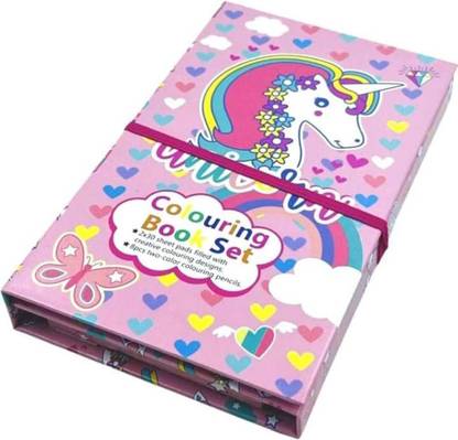 AARNASHOPPE UNICORN COLOURING BOOK SET Regular Gift Set COLOURING SHEET 60 Pages