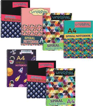 UNIQPAL SET OF 7 A4 Notebook UNRULED 200 Pages