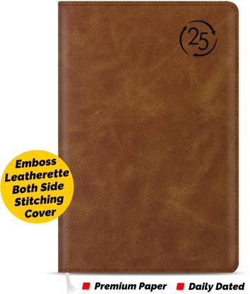 More Choice Planner Diary Notebook with Leatherette Cover 80GSM Diary A5 Diary Single Rule with Bookmark Ribbon 336 Pages
