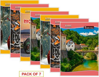 TigerHill A4 NOTE BOOK INTERLEAF | SOFT AND THICK PAGES | A4 Notebook Interleaf (One Side Ruled One Side Plain) 200 Pages