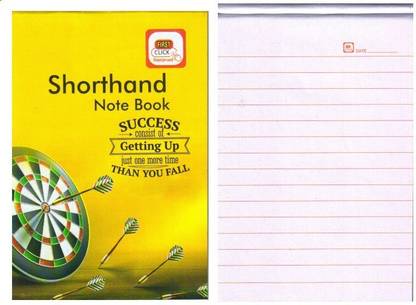 First Click Shorthand Steno Notebook 1 PC 160 Pages 12.2 X 18 cm Mini Writing Pad Both Side Ruled in Pack 2 Notebooks 160 Pages