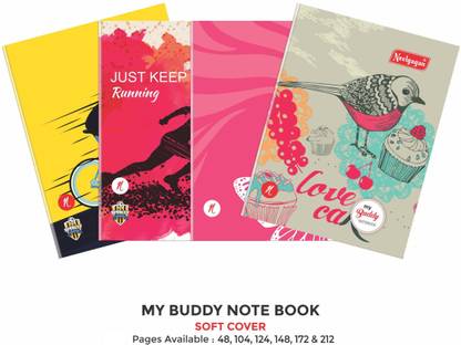 NEELGAGAN My Buddy Notebook Copy Size (18cm X 24cm) Regular Notebook Single Line 172 Pages