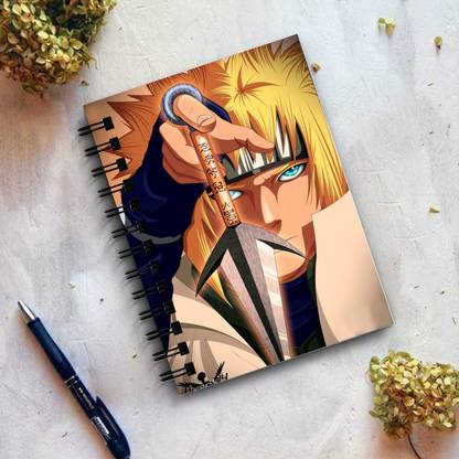 THEME VINTAGE Naruto Anime Minato Namikaze With Kunai Designer Notebook A5 Notebook Unruled 160 Pages