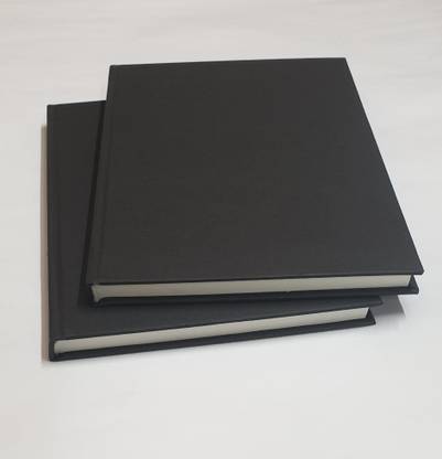 INNAXA Hardbound Diary Pack of 2 (Black) A5 Notebook Blank 128 Pages