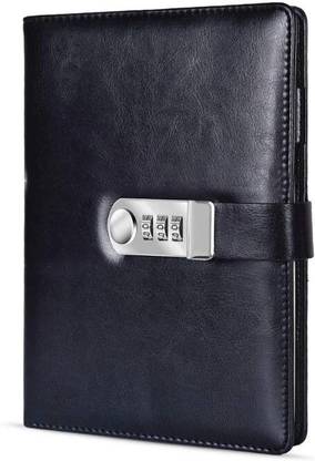 CRAFTOPIX PU Leather Lock Combination with Password A5 Notebook Ruled 192 Pages