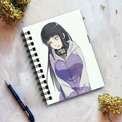 THEME VINTAGE Naruto Anime Hinata Hyuga Innocent Face Designer Notebook A5 Note Book Unruled 160 Pages