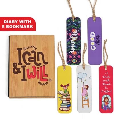 GIFT KYA DE Motivational Wooden Diary Notebook A5 Diary Ruled 190 Pages