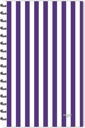 SADAFAL Purple Vertical Narrow Stripes Pattern (Ruled - A5 Size - 8.5 x 5.5 inches) A5 Notebook Ruled 160 Pages