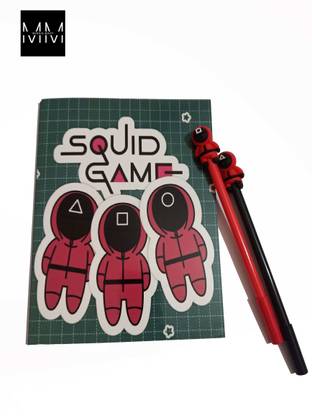 minnie mart Squid Game Soft Cover Diary with FREE Squid Games Pens A5 Diary Single Ruled 96 Pages
