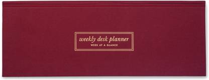 7mm Between the Lines Weekly Desk Planner Maroon | Notepad | Keyboard Size Assorted Planner/Organizer Undated 60 Pages