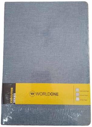 World One Fabric finish Cardboard bound Cover Classic Journal Notebook with 80 gsm B5 Notebook 8 Plain, 8 Graph & Ruled 208 Pages , Elastic Closure, Total 224 Pages