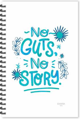SADAFAL No Guts No Story (Ruled - A5 Size - 8.5 x 5.5 inches) A5 Diary Ruled 160 Pages