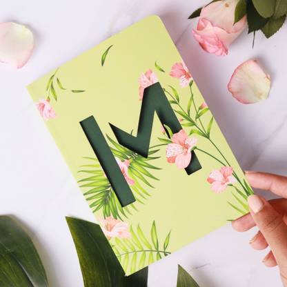 Doodle Initial M lasercut Notebook,B6 (6.69 X 4.72 X 0.5 Inches), 200 Pages, 80 GSM, Gift for Girls B6 Notebook Ruled 192 Pages