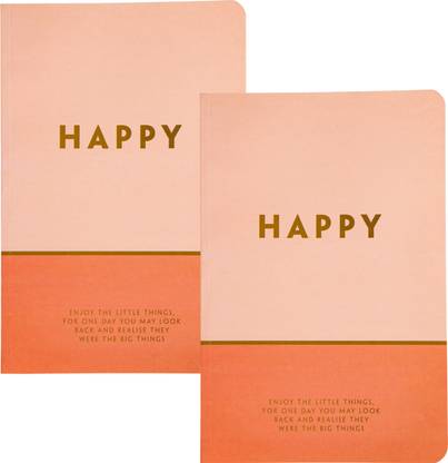 MyOfficeDesk My Office Desk Happy Orange | Journal | Diary | Notebook A5 Notebook Ruled 192 Pages