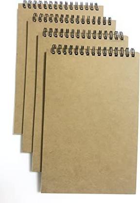 TWONE A5 Top Spiral Big Wire Journals Bulk Steno Pads Lined Kraft Brown A5 Notebook Ruled 100 Pages