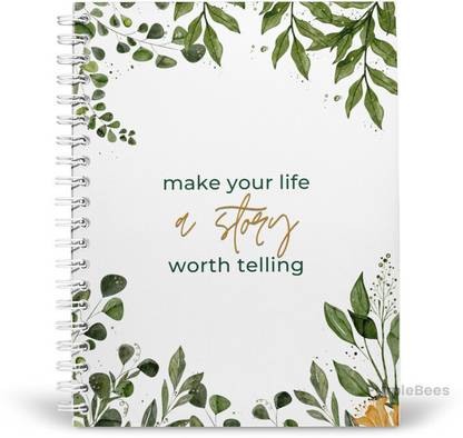 PurpleBees MAKE YOUR LIFE STORY Quotes Diary A5 | Motivational Diary A5 Diary Unruled 160 Pages