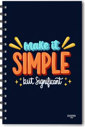 SADAFAL Make it Simple But Significant (Ruled - A5 Size) Designer Notebook A5 Diary Ruled 160 Pages