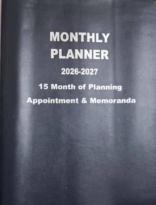 Greeshma MONTHLY SCHEDULE PLANNER Regular Diary 2026-2027 Single Rule A4 Size 32 Pages