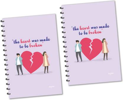 ESCAPER The Heart was made to be Broken Designer Diaries (Ruled - A5 Size - Pack of 2 Diaries), Break Up Diaries, Love Diaries A5 Diary Ruled 160 Pages