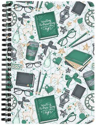 COBIERTAS Books and Stuff (Black) A5 Notebook Plain 120 Pages