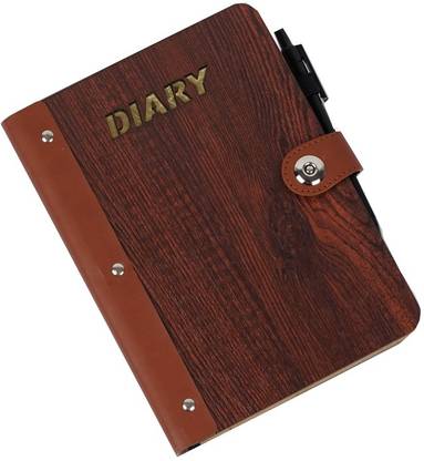 Excel Wooden Hard Cover Corporate Diary, Handy & Compact, Stylish & Designer A5 Diary Regular Diary year 2024 Sunday Half Page Ruled (Cover Design may be Different) 360 Pages