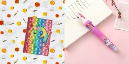 anaya deals Unicorn Pop it Puppet A5 Size Diary & 10 in 1 UNICORN Pen A5 Notebook yes 160 Pages