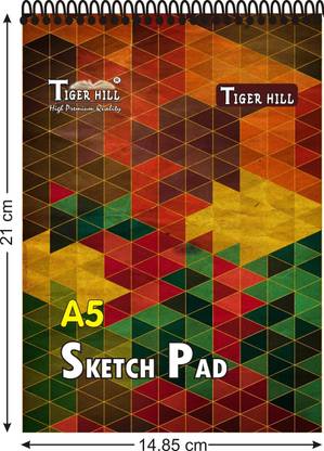 TigerHill SPIRAL SKETCH PAD With Certificate (150 GSM) (14.85 cm × 21 cm) A5 Notebook Plain 96 Pages