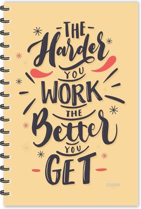 SADAFAL The Harder you Work the better you Get Motivational Quotes Diary A5 Diary Rulled 160 Pages
