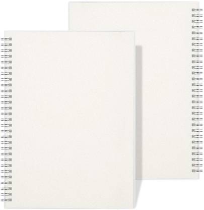 TWONE Blank Spiral Notebook,Spiral Bound Transparent Hardcover Wirebound Notebook A5 Notebook Blank 80 Pages