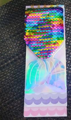 Extraposh Mermaid sequins diary/Mermaid diary with mermaid pen/Mermaid Gift Set Mini Diary UNRULLED 100 Pages