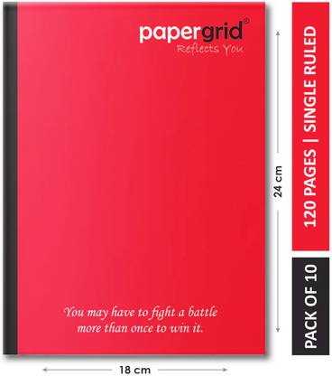 papergrid 24x18 cm Regular Notebook Single Line 120 Pages