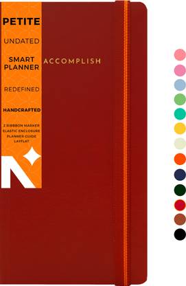 NEORAH - Undated Petite ACCOMPLISH Life Planner Diary | Daily | Weekly | 12 Month Mini Planner Checked Planner 176 Pages