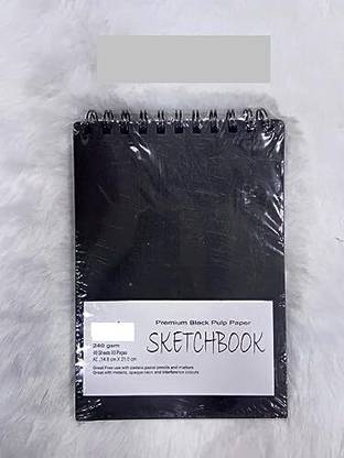 Kreative Kraft Black Sketchbook, Black Paper Book, Size A5, 240GSM (40 Sheets) Sketch Pad