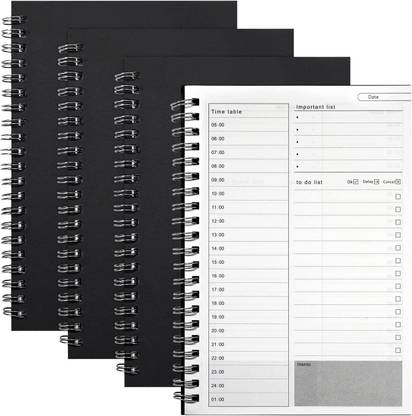 TWONE Time Management Manual to Do List Daily Planner Notebook A5 Note Pad Ruled 100 Pages