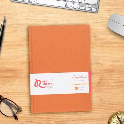 Red Cherry Confidant Collection Acid-free Eco-friendly Paper 70 Gsm Natural Shade Hardbound A5 Notebook Ruled 192 Pages
