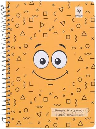 Pragya Spiral Notebook | (18x24 CM) | 600 GSM Paper B5 Notebook Single Line 300 Pages
