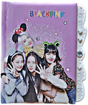 AMB Blackpink Design Password Lock Secret Diary for Girls (Pack of 1, Random Design) A5 Diary Rulled 50 Pages