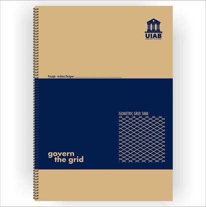Shopertuniti university in a book A4 Notebook Square Isometric Grid Note Book Wire-O, A4 Square Graph 5MM, 100 Pages