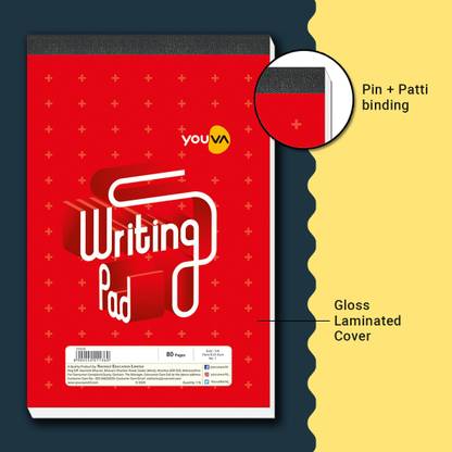 NAVNEET Youva Patti Bound 14x21.5 cm Single Line Regular Writing Pad Single Line 80 Pages