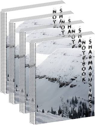 SHARMA BUSINESS Spiral Notebook Unlined Plain Paper ,200 Pages in each Notebook Set of 4 Size A4 A4 Notebook Unruled 200 Pages