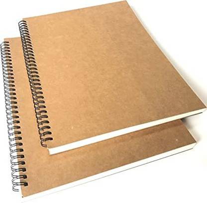 TWONE A4Big Thick Spiral Bound Notebooks and Journals Bulk 2Pack Blank Scrapbook A4 Notebook Blank 100 Pages