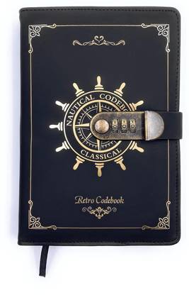 WEMOL Lifestyle A5 Diary Notebook with Number Combination Lock & PU Leather Cover Secret Lock Diary 200 Pages